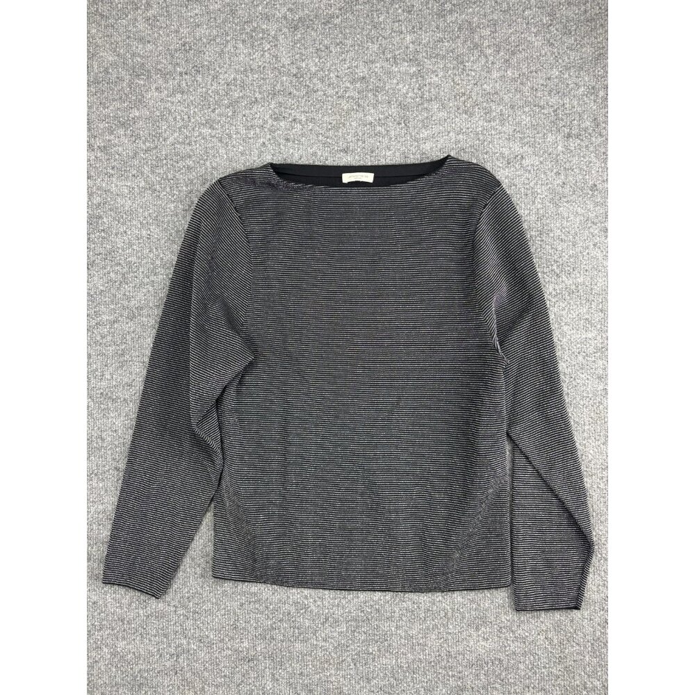 Lafayette 148 Sweater Womens XS Metallic Stripe Long Sleeve Pullover Knit Top‎